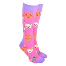 Cute Cat Socks - Hot Pink